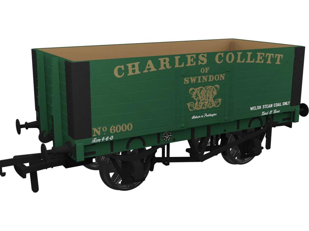 Rapido Trains OO 967429 Charles Collett Swindon 6000 RCH 1907 Type 7 Plank Open Wagon Mid-Chrome Green