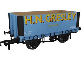 A highly detailed model of the RCH 1907 design 7 plank open wagon. One of the most common designs used by private wagon owners these wagons frequently carried brightly coloured and floridly lettered liveries applied before WW1. Many thousands of wagons were built to this specification, the vast majority still running into WW2 with many passing to British Railways ownership at nationalisation. Each of the Rapido Trains models features prototype specific variations including end doors or no end door, buffer shank design, wheels, brake fittings and V hanger style.Model finished in a special garter blue livery lettered for the famed GNR and LNER CME H N Gresley, Doncaster wagon 4468.