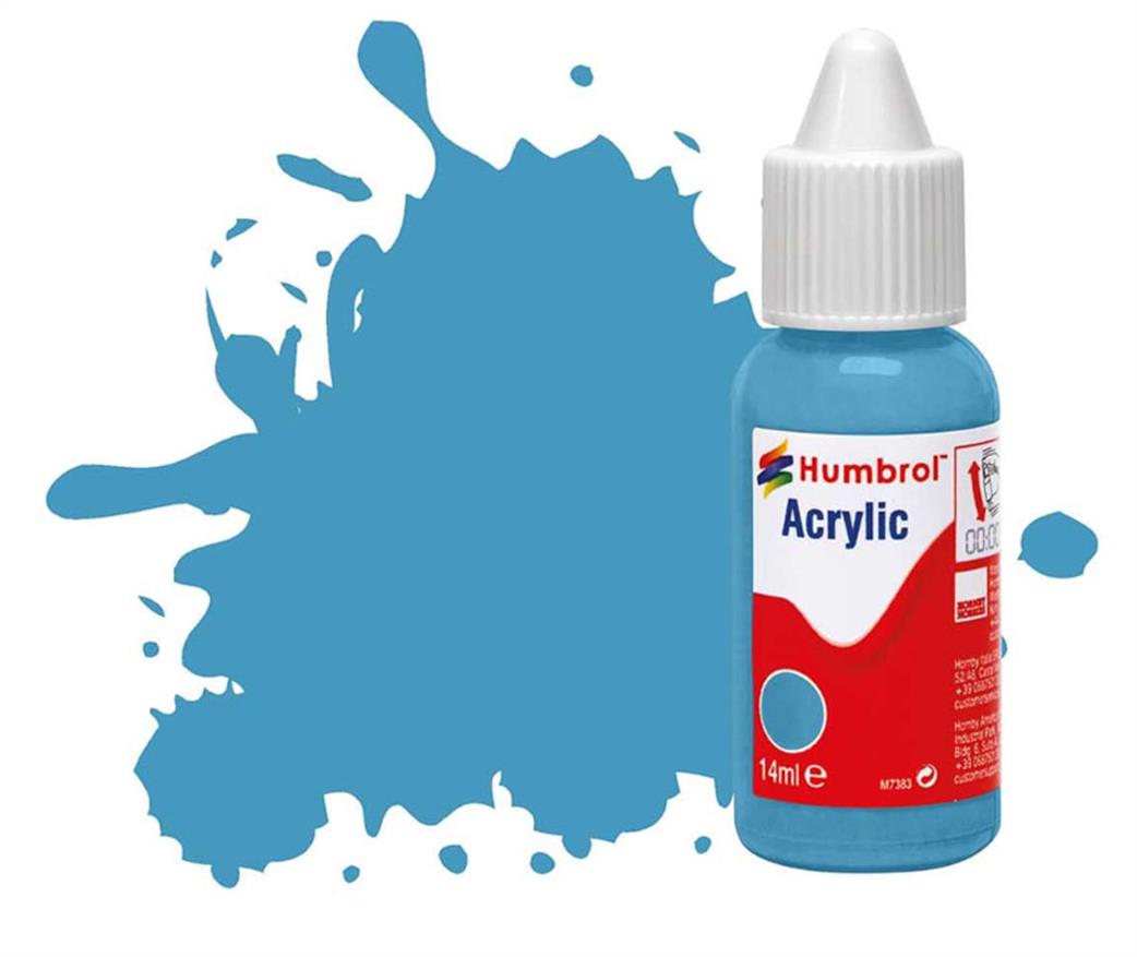 Humbrol  DB0089 89 Middle Blue Matt 14ml Acrylic Paint Dropper Bottle
