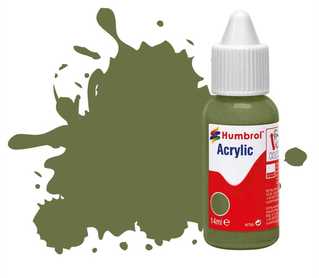 Humbrol  DB0080 80 Grass Green Matt 14ml Acrylic Paint Dropper Bottle