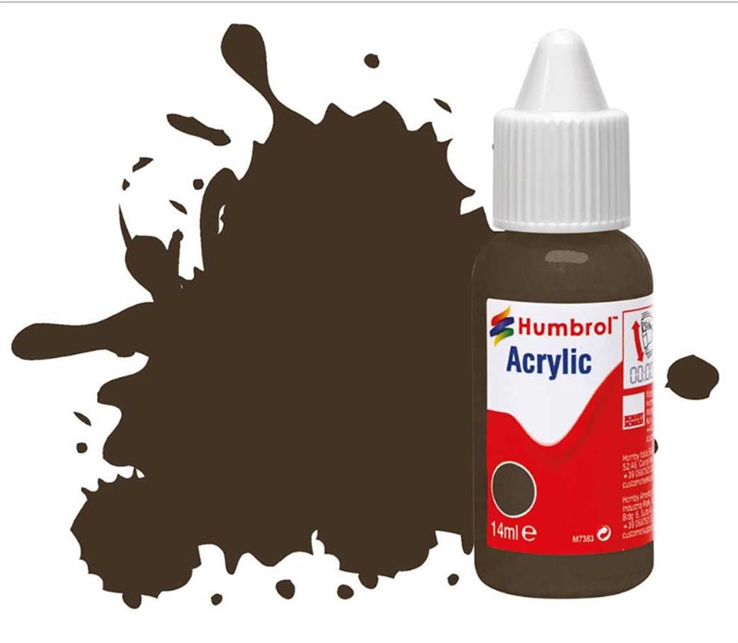 Humbrol  DB0010 10 Service Brown  Gloss 14ml Acrylic Paint Dropper Bottle