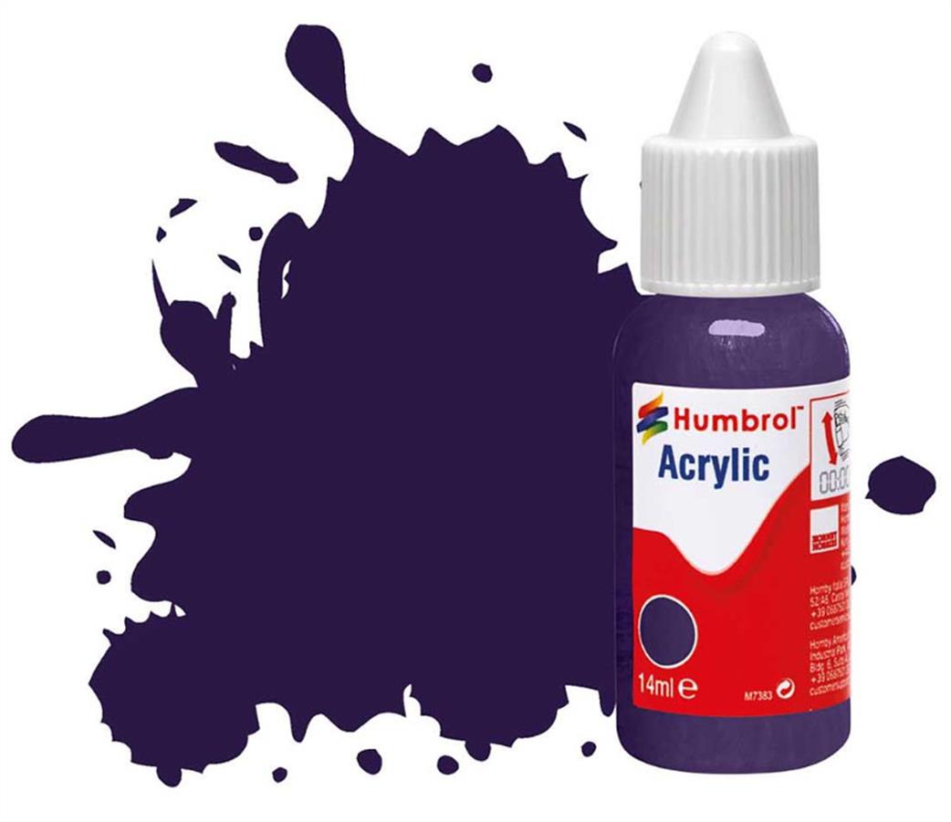 Humbrol  DB0068 68 Purple Gloss 14ml Acrylic Paint Dropper Bottle