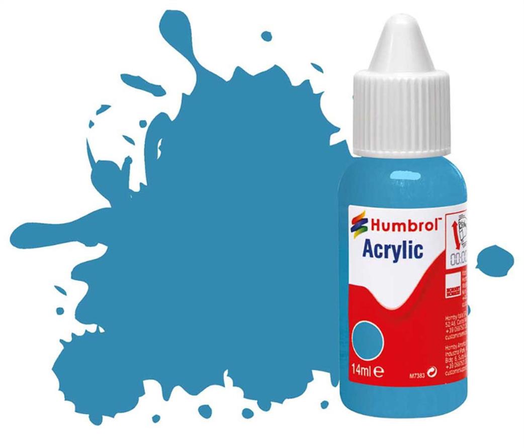 Humbrol  DB0048 48 Mediterranean Blue Gloss 14ml Acrylic Paint Dropper Bottle