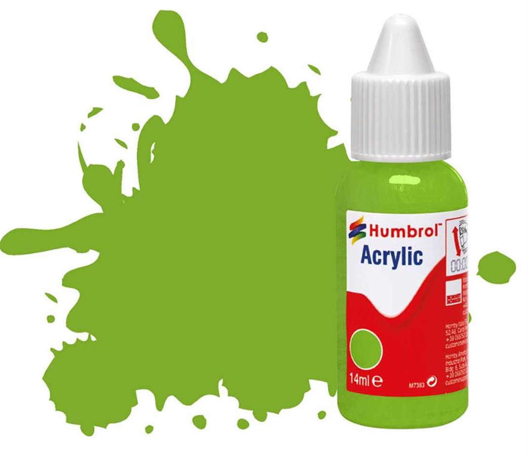 Humbrol  DB0038 38 Lime Green 14ml Acrylic Paint Dropper Bottle