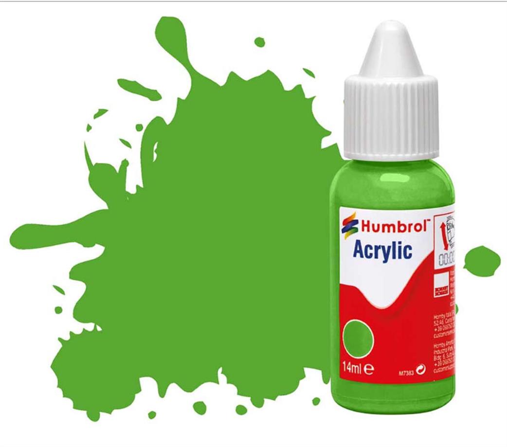 Humbrol  DB0037 37 Bright Green Matt 14ml Acrylic Paint Dropper Bottle