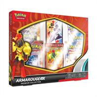 Due for release Friday 19th April 2024.Box contains:1 * Etched foil Armarouge ex1 * Foil promo Charcadet1 * Foil promo Ceruledge6 * Pokemon boosters1 * Magnetic card protector65 * Card sleeves featuring Armarouge and Ceruledge