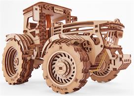 A tractor is a crucial piece of agricultural equipment. Ploughing the ground, moving objects, and gathering crops are beneficial. In order to embellish the table of anybody interested in working the land, heavy machinery, odd puzzles, or constructors, Woodtrick decided to build our assemblable wooden tractor model. Complexity 4 level Model Dimensions 295*160*185 mm Number of pieces 401 Assembly time 6-8 hours