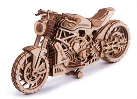 The sound of the engine, the pervasive feeling of speed throughout your entire body, the rapidly morphing surroundings in front of you... There are millions of motorbike enthusiasts and drivers worldwide, and there are many different types of two-wheeled vehicles. As a result, WoodTrick decided to produce their prefabricated model, Motorcycle DMS, in order to appease all motorcycle enthusiasts. Complexity 3 level Model Dimensions 255*93*120 mm Number of pieces 203 Assembly time 3-4 hours