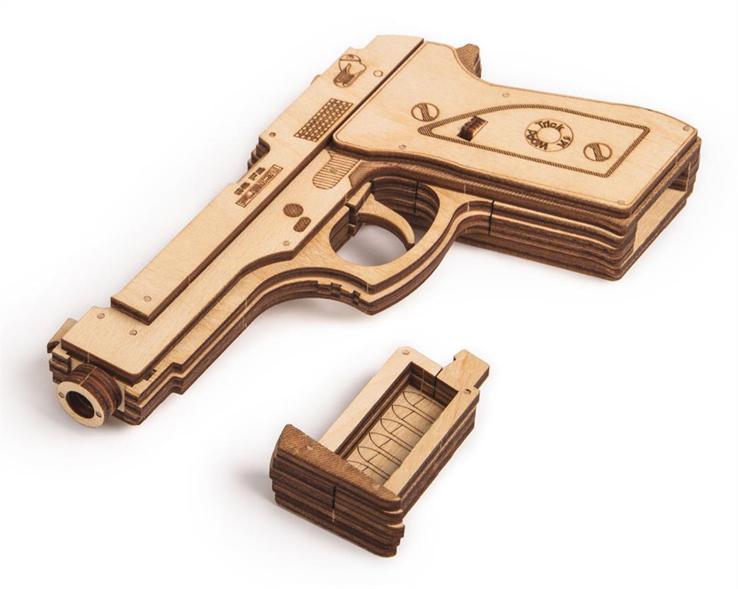 Wood Trick  WDTK059 Gun M1 + shooting range 3D wooden construction kit