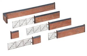 We are delighted to bring you this set of Red Brick Walls and Gates. Keep the Scenecraft livestock on your miniature farm secure with this handy pack of walls and gates, featuring embossed brickwork an integral wooden gateposts, the realistic metal gates hang on the gateposts allowing them to be posed in an open or closed position.