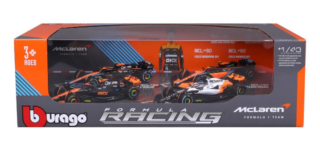 Burago 1/43 B18-38096 F1 McLaren 4pk Lando Norris Highlights Set