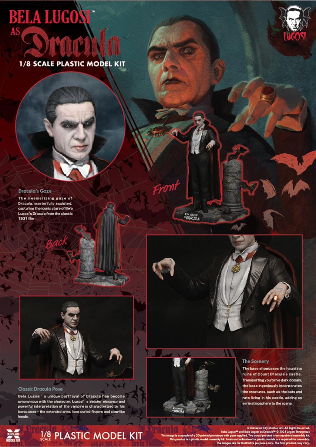 X.Plus Model KIt 1/8 411-200214CP Bela Lugosi as Dracula Plastic Kit