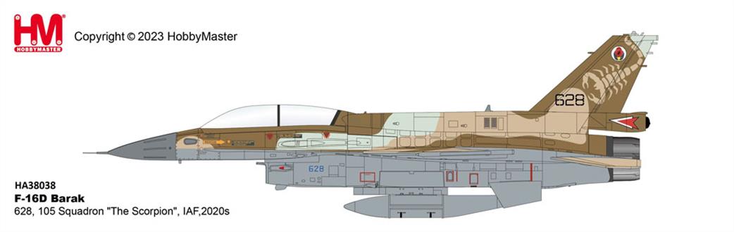 Hobby Master 1/72 HA38038 Lockheed F-16D Barak The Scorpian 105 Squadron  IAF