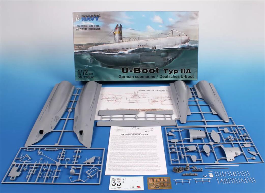 Special Hobby 1/72 72002 German U-Boat Type IIA Plastic Kit