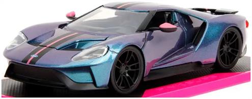 Jadatoys JAD35192PS 1/24th Ford GT Chameleon Candy Blue Pink Paint Pink Slips Diecast Model