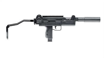 The IWI Mini UZI, which fires 4.5 mm pellets, is the first choice of sport shooters who go for tactical action. The unmistakable design of this iconic machine pistol provides an outstanding platform for this compact, precision-made airgun. The mock suppressor makes it easier to break the barrel and cock the spring piston. Additional aiming assistance is provided by the folding stock. The rifled barrel, together with an optional optical system on the Picatinny rail, ensures top scores. An intuitive trigger safety prevents accidental firing.Calibre: .177Capacity: 1Colour: BlackLength: 500mm