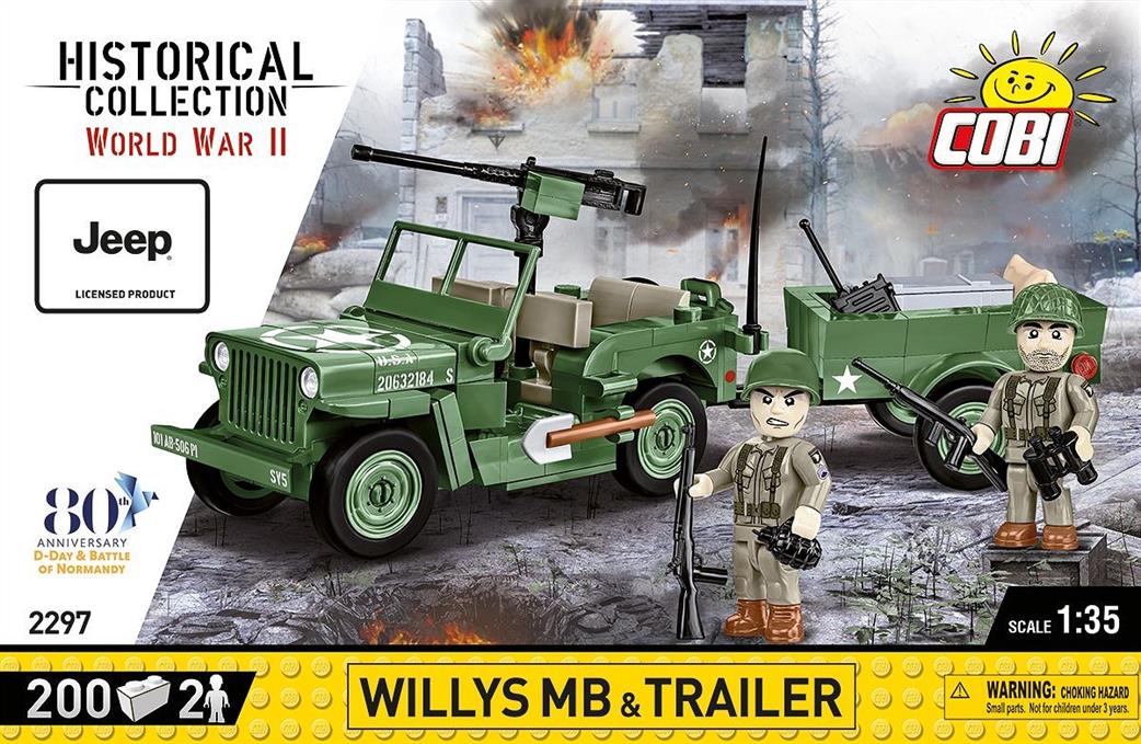 Cobi 1/35 2297 Willys MB + Trailer Block Model