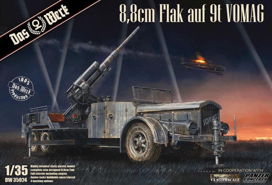 Das Werk 1/35 DW35024 German 8.8cm Vomag 9T WW2 AA Truck Plastic Kit