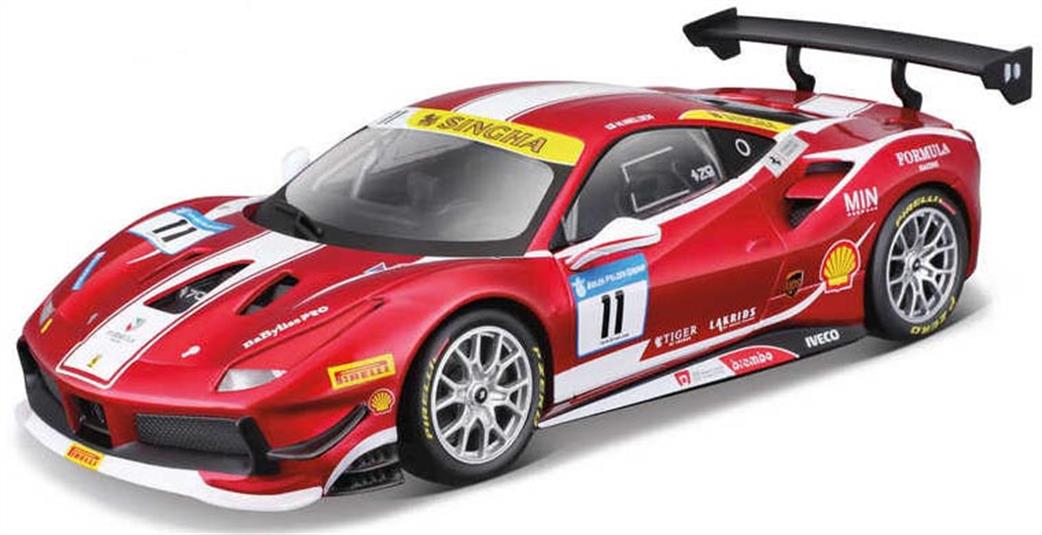 Burago 1/24 26582 Ferrari Racing 488 Challenge 2017 Diecast Kit