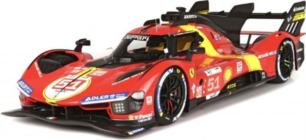 Burago 1/24 26309 Ferrari 499P #51 Calado/Giovinazzi/Pier Guidi Winner 24H Le Mans 2023 Diecast Model
