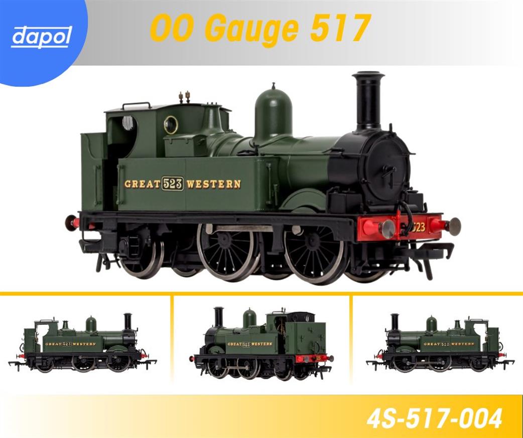 Dapol OO 4S-517-004 GWR 523 517 Class 0-4-2T GWR Green GREAT WESTERN