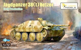 1:72 Scale Jagdpanzer 38(t) Hetzer Early Production. INCLUDES PLASTIC PARTS DETAILED TRACK ETCH PARTS DECALS METAL BARREL