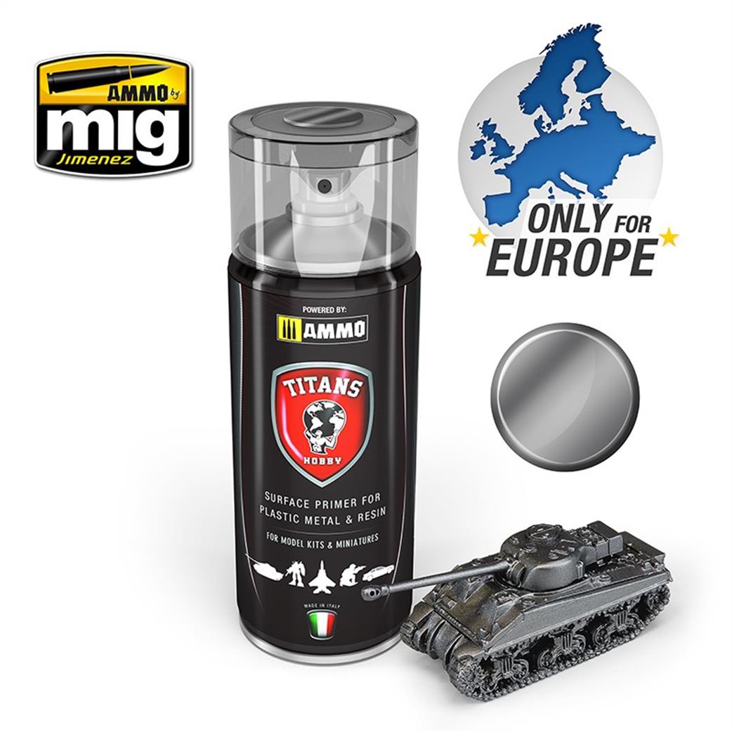 Ammo of Mig Jimenez  TTH117 Titans Hobby Gun Metal 400ml Spray Can