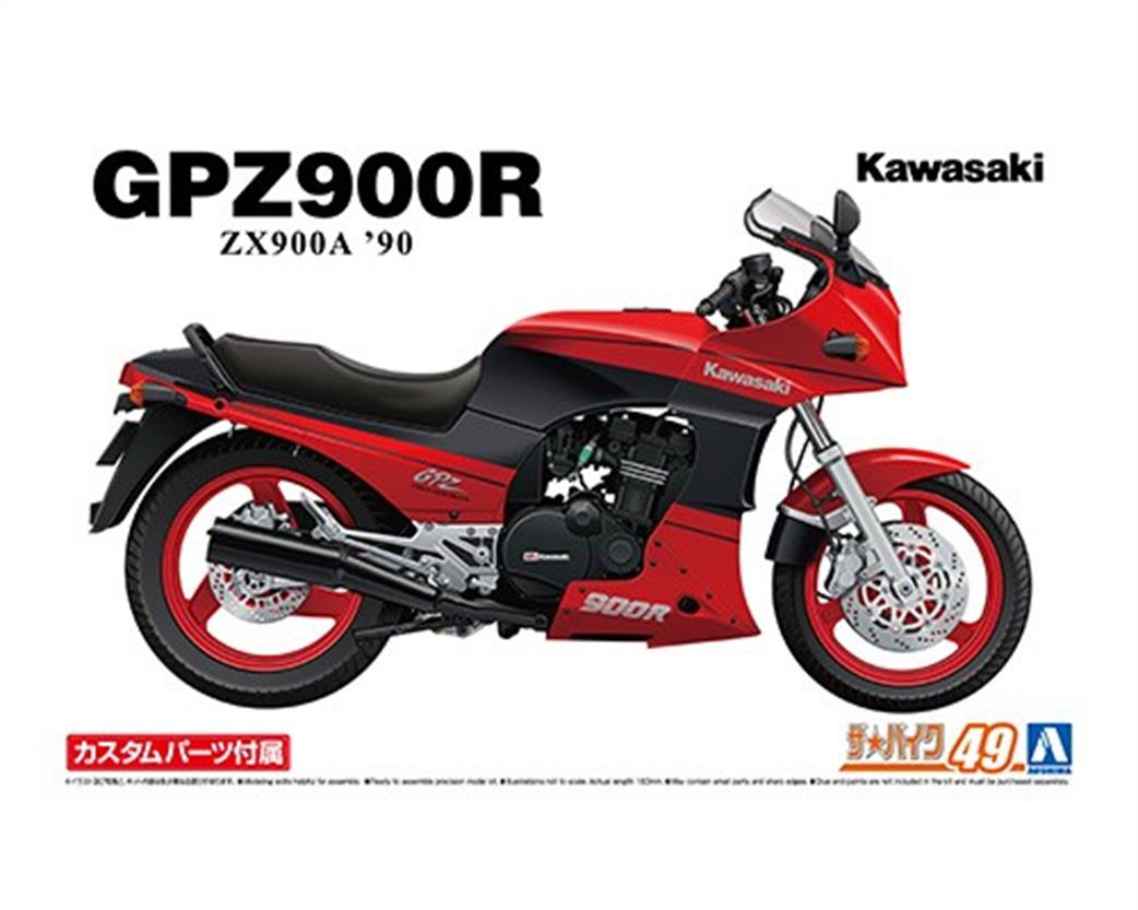 Aoshima 1/12 06709 Kawasaki GPZ900R Ninja '90 Customs Parts Plastic Motorcycle Kit