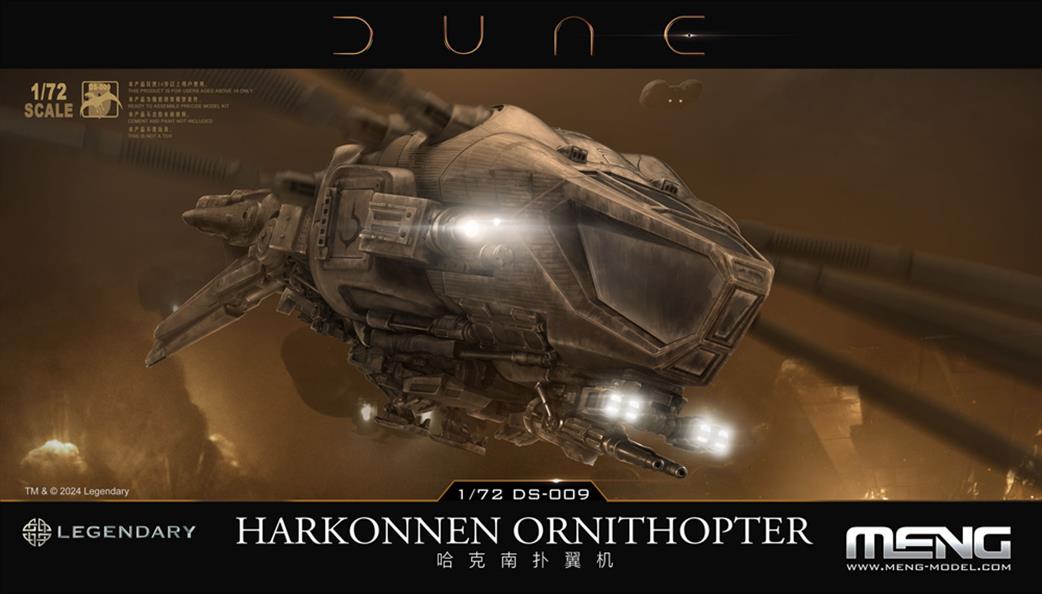 Meng 1/72 DS-009 Harkonnen Ornithopter from the Film Dune Plastic Kit