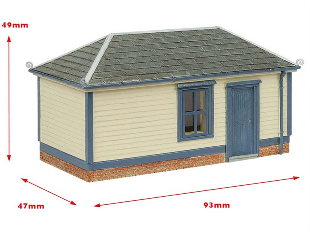 Bachmann OO 44-0189B Clapboard Platform Hut Office or Waiting Room Cream with Blue Door