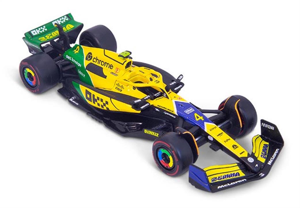 Burago 1/43 B1838214NS McLaren F1 2024 MCL 38 Monaco Senna Livery 4