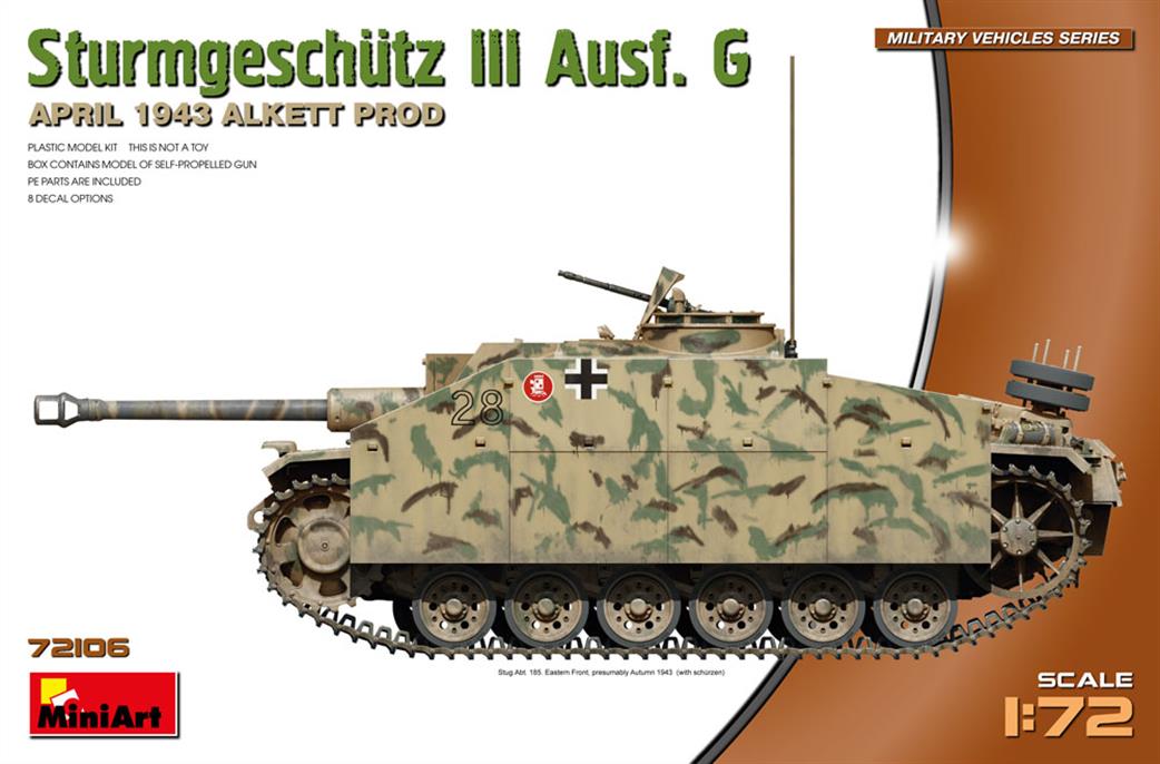 MiniArt 1/72 72106 Sturmgeschutz StuG.III Ausf.G April 1943 Prod tank kit