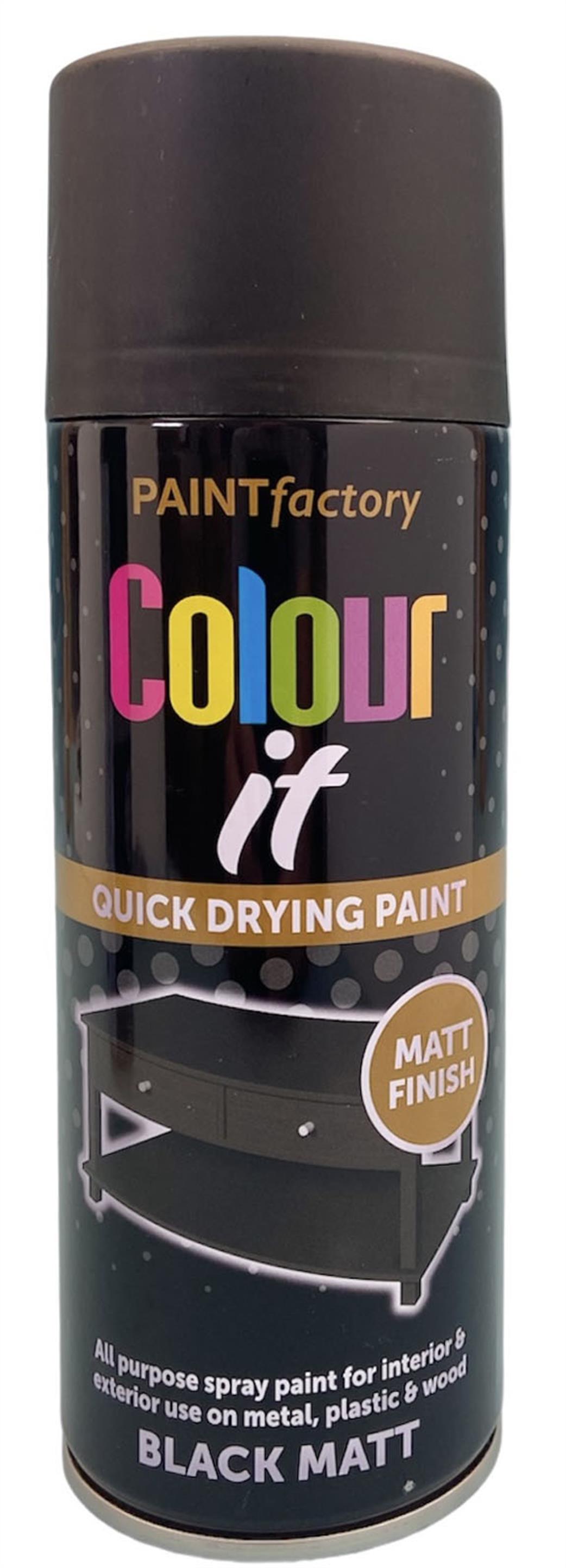 Paint Factory  1733PR Matt Black Spray Paint 400ml