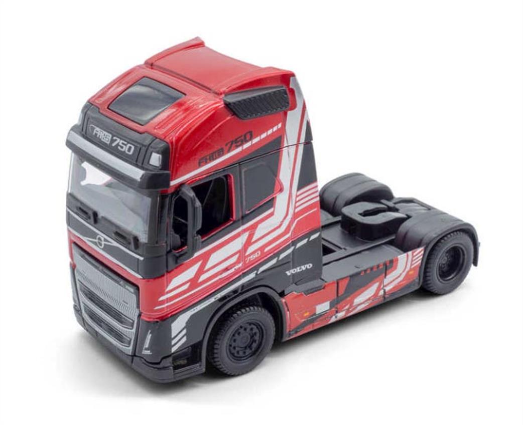 Burago 1/43 B18-32200 Street Fire Haulers Custom Cabs Volvo Fh16 Globetrotter 750 Xxl Red