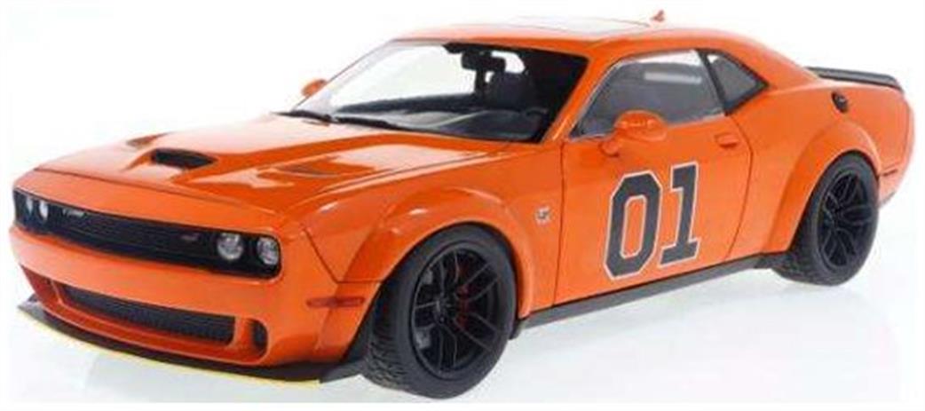 Solido 1/18 1805713 Dodge Challenger R/T Scat Pack Widebody Orange 2023 Diecast Model