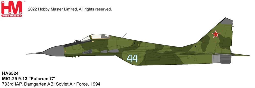 Hobby Master 1/72 HA6524 MIG-29 9-13 Fulcrum C 733rd IAP Damgarten AB Soviet Air Force 1994