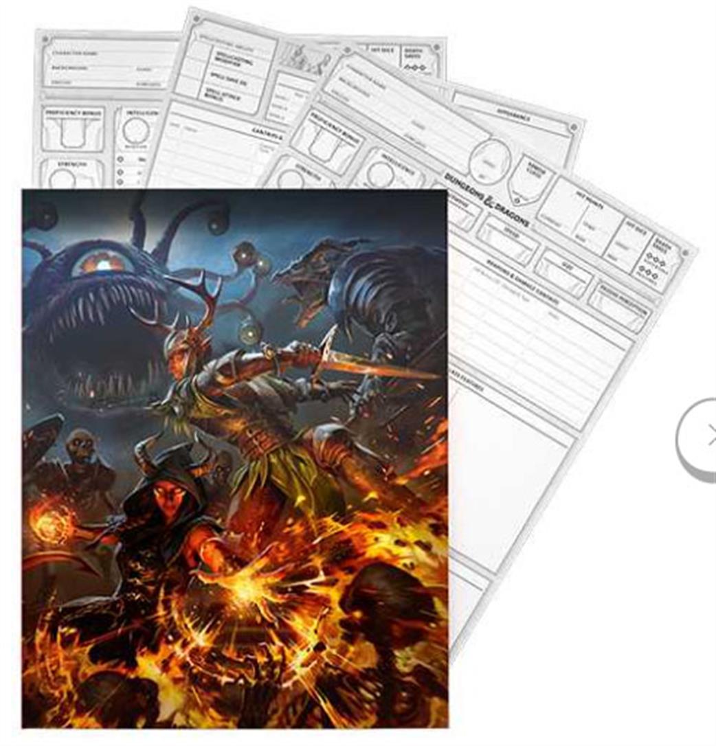 Wizards  D38980000 Character Sheets, D&D 5th Ed 2024