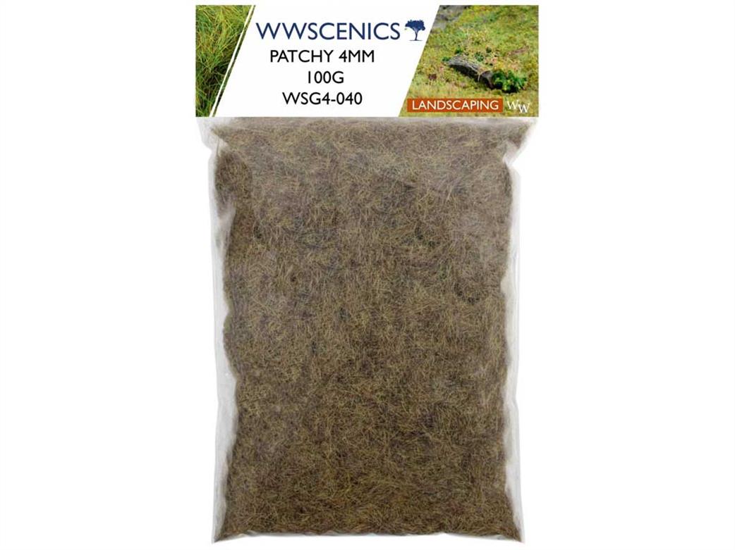 WWScenics  WSG4-040 4mm Patchy Static Grass 100g 1000ml