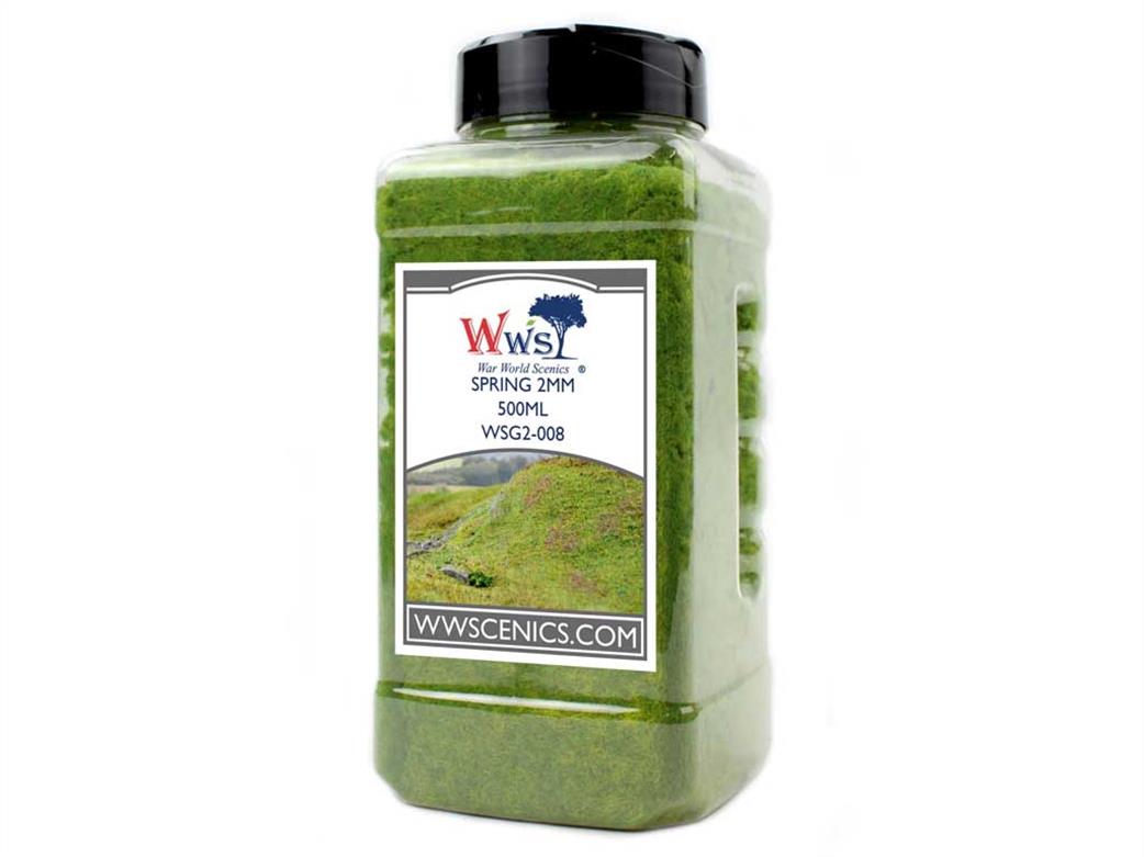 WWScenics  WSG2-008 2mm Spring Static Grass 500ml Bottle