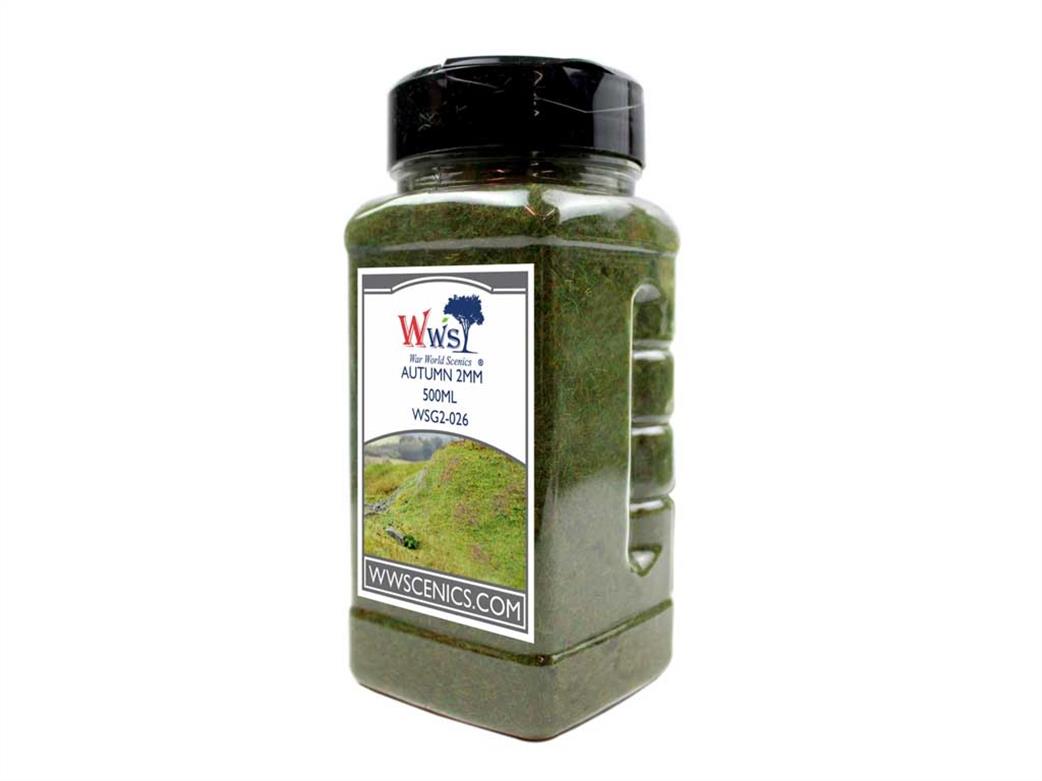 WWScenics  WSG2-026 2mm Autumn Static Grass 500ml Bottle