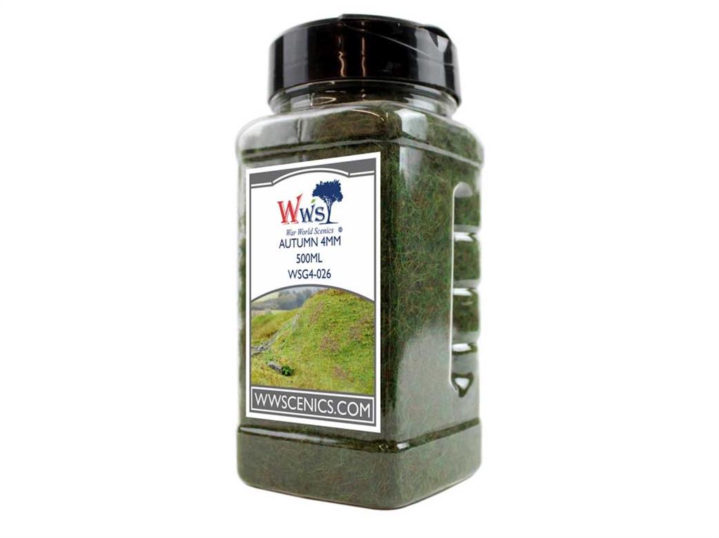 WWScenics  WSG4-026 4mm Autumn Static Grass 500ml Bottle