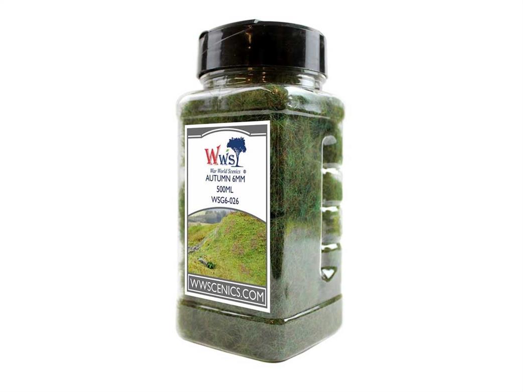 WWScenics  WSG6-026 6mm Autumn Static Grass 500ml Bottle