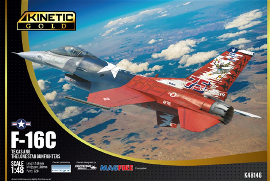 Kinetic Models 1/48 48146 Lockheed-Martin F-16C Texas ANG 75 Years Plastic Kit