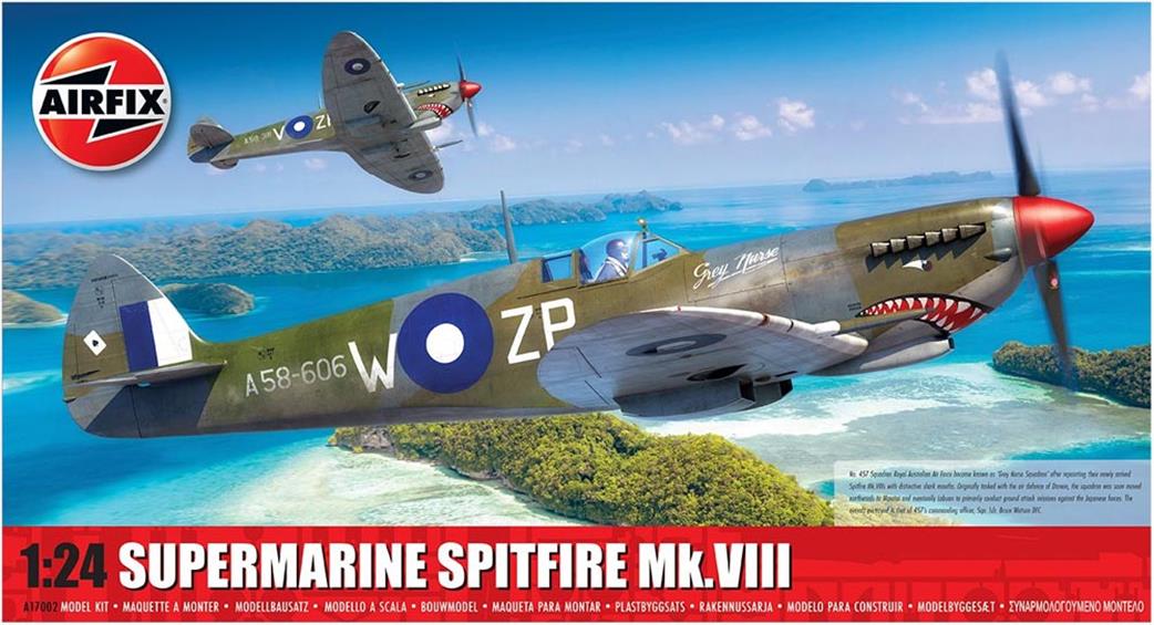 Airfix 1/24 A17002 Supermarine Spitfire Mk.VIII Fighter Kit