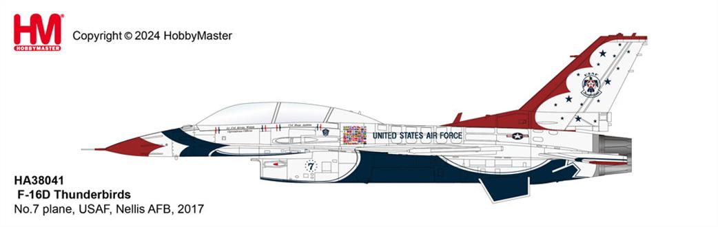 Hobby Master 1/72 HA38045 Lockheed F-16C Thunderbirds No.7 plane, USAF, Nellis AFB, 2017