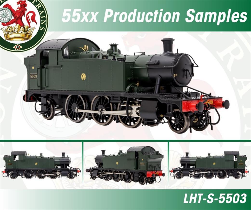 Dapol Lionheart Trains O Gauge LHT-S-5503US GWR Unnumbered 4575 Class Slope Tank Small Prairie Green GWR Shirtbutton Monogram DCC Sound