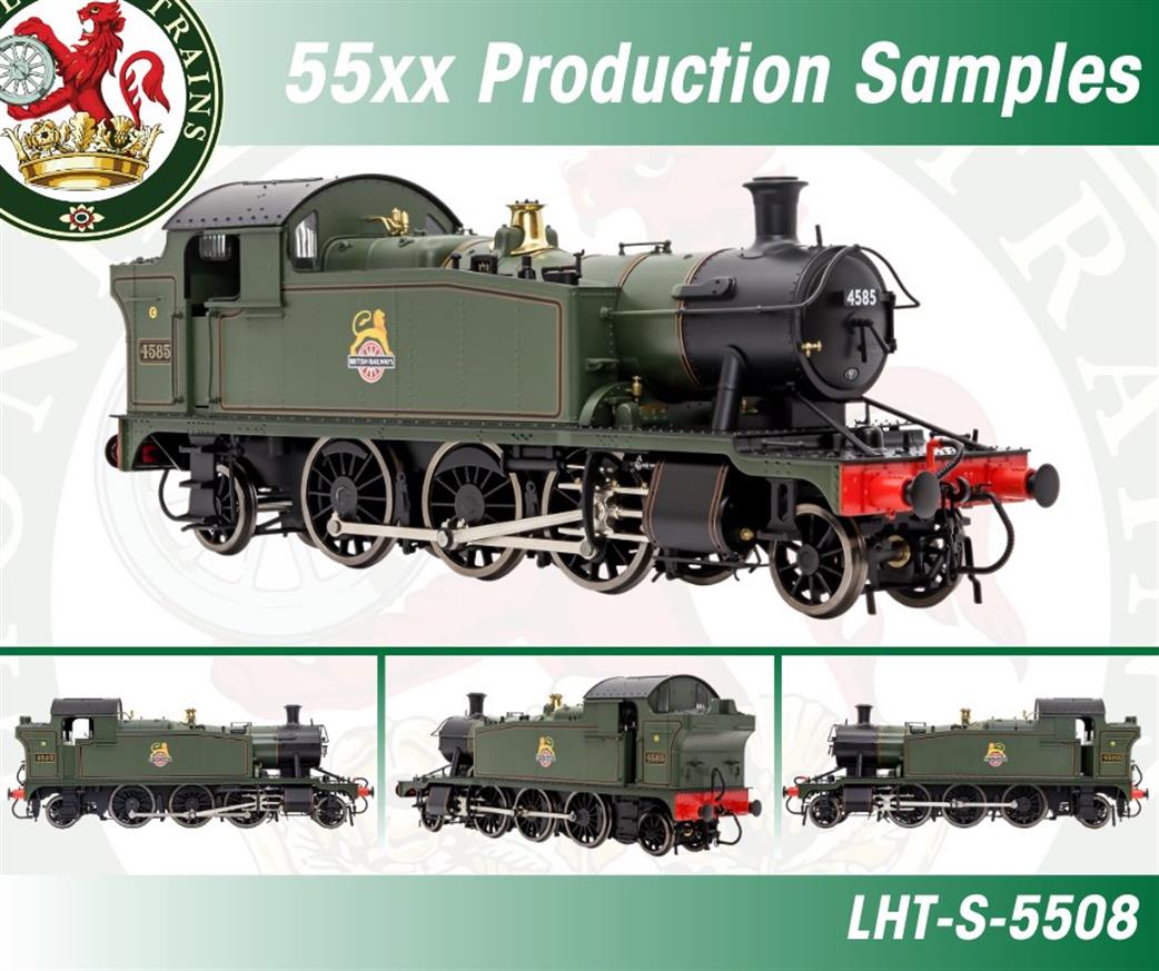 Dapol Lionheart Trains O Gauge LHT-S-5508US GWR Unnumbered 4575 Class Slope Tank Small Prairie BR Lined Green Early Emblem DCC Sound