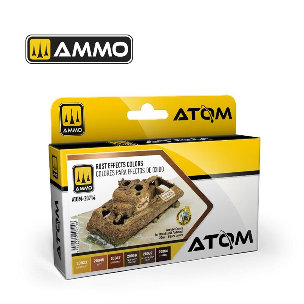 Ammo of Mig Jimenez  ATOM-20714 Atom Rust Effect Colours Paint Set