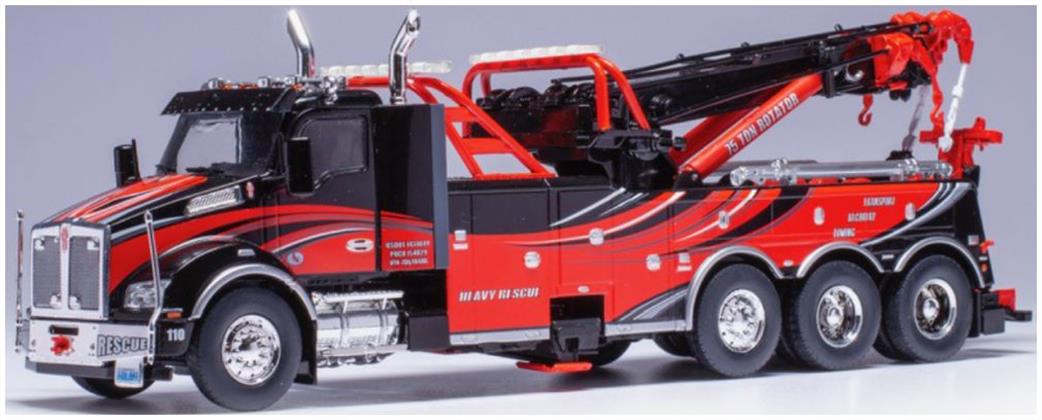 IXO 1/43 TTR032 Kenworth T880 Wrecker Black/Red Diecast Model