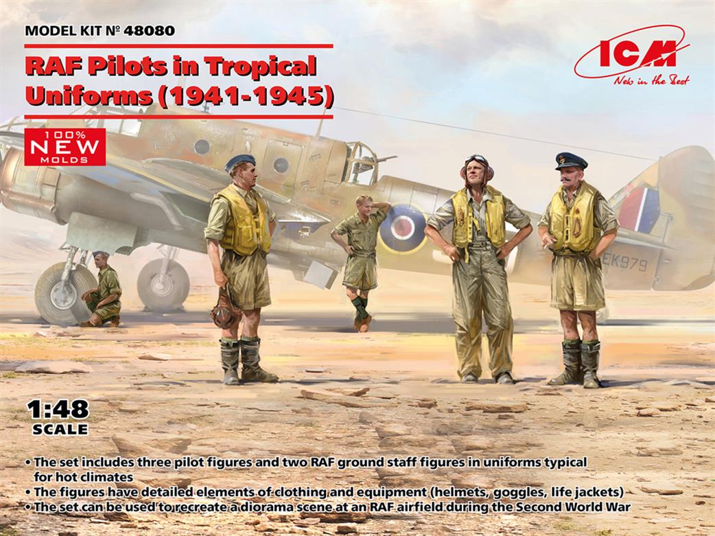 ICM 1/48 48080 RAF Pilots in Tropical Uniforms 1941-1945 Figure Set